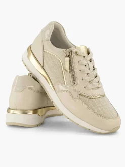 Beige Leren Comfort Sneaker