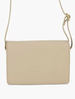 Beige Leren Schoudertas