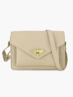 Beige Leren Schoudertas