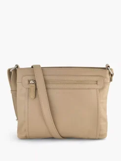 Beige Leren Schoudertas