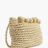 Beige Rieten Schoudertas