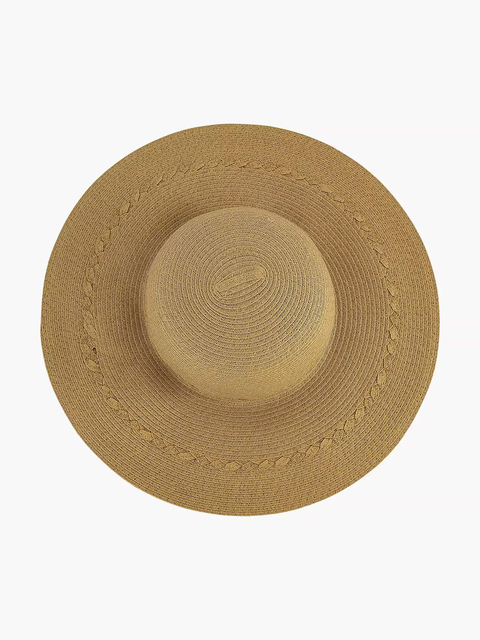 Beige Rieten Strandhoed