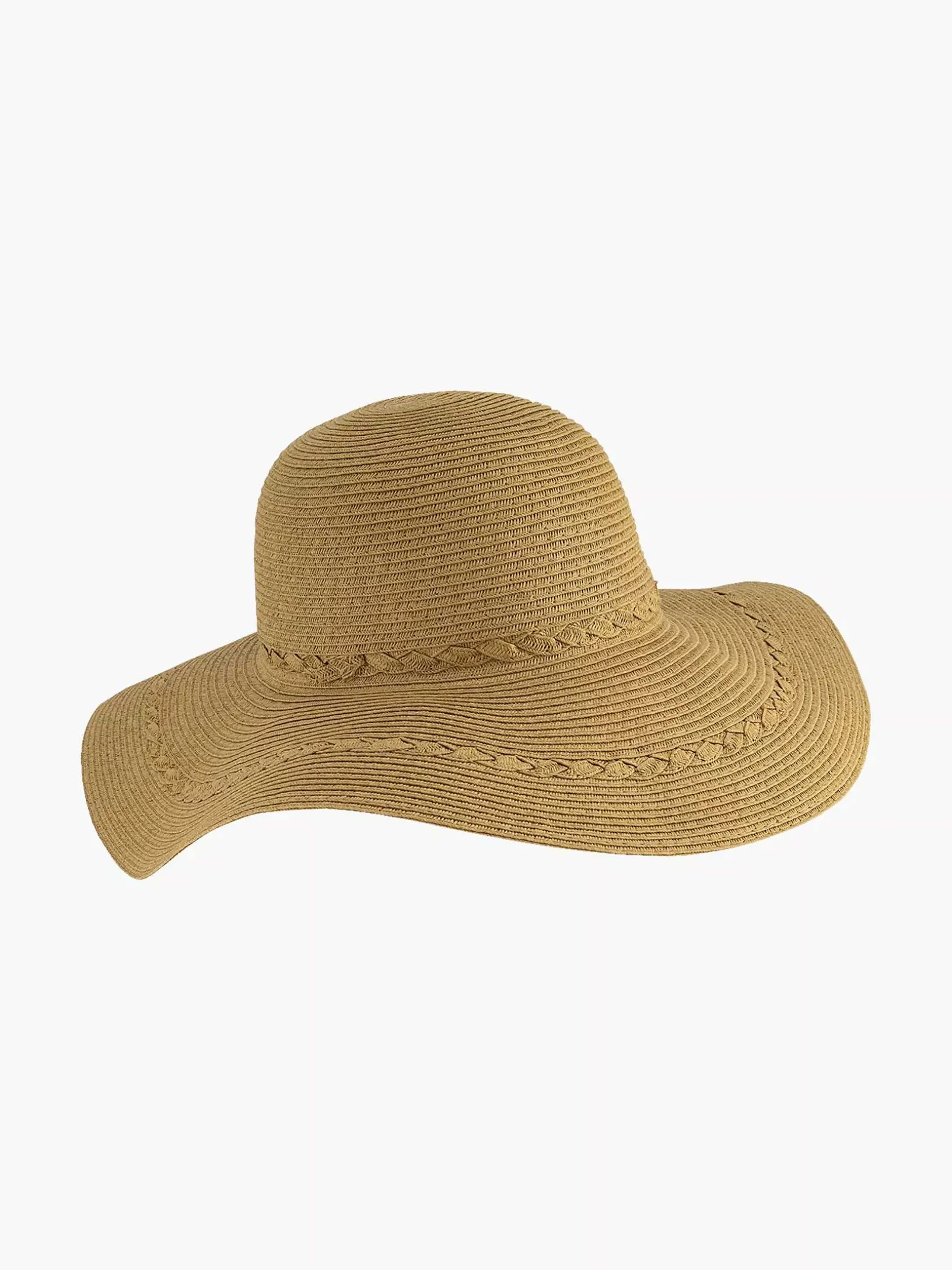 Beige Rieten Strandhoed