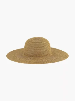 Beige Rieten Strandhoed