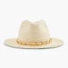 Beige Rieten Strandhoed