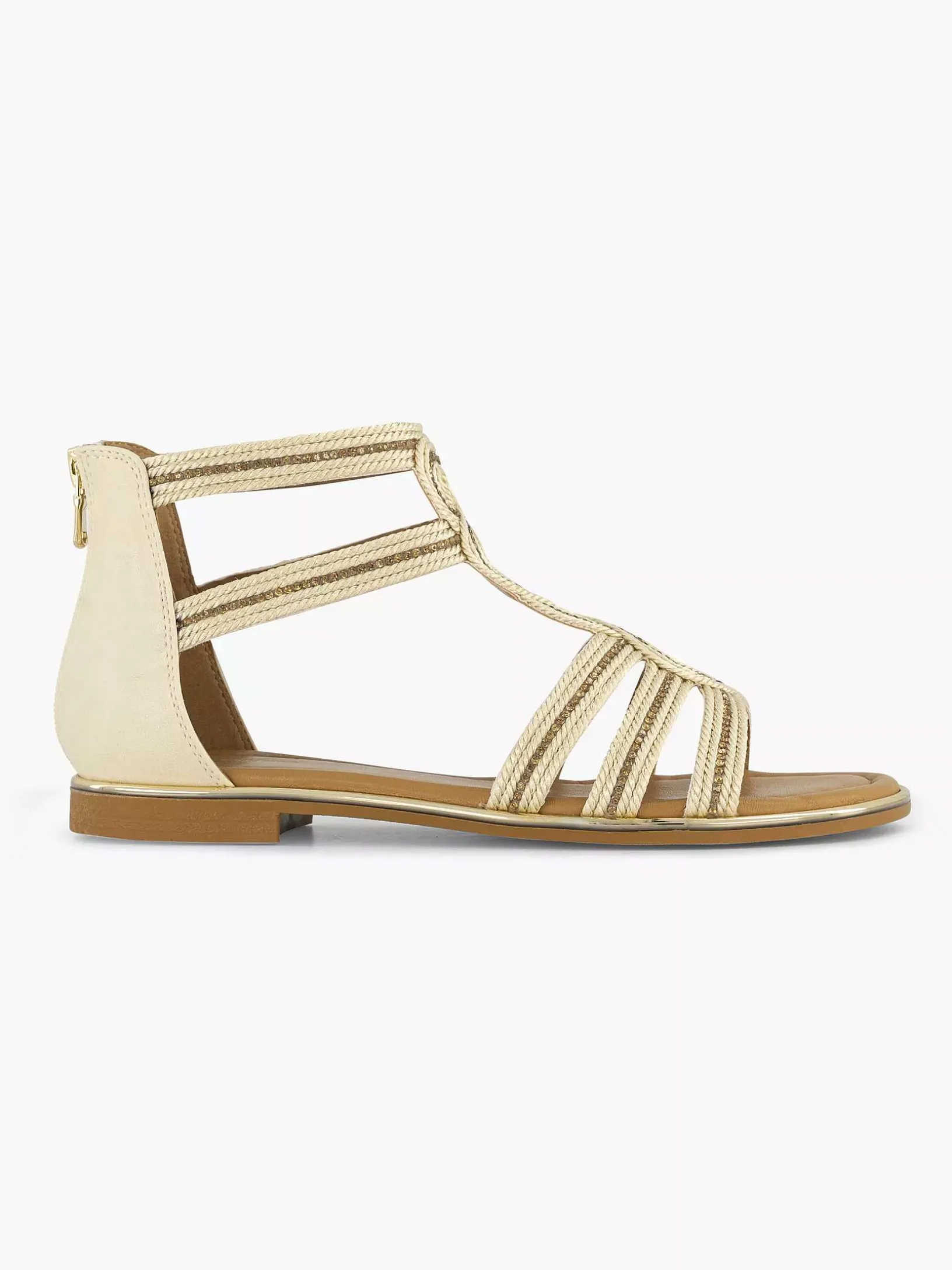Beige Sandaal Steentjes