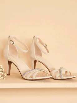 Beige Sandalette Steentjes