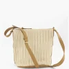 Beige Schoudertas Gevlochten