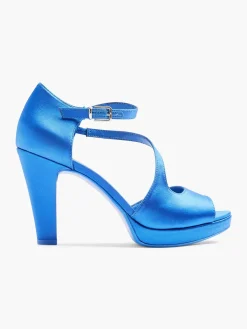 Blauwe Pump Satijn