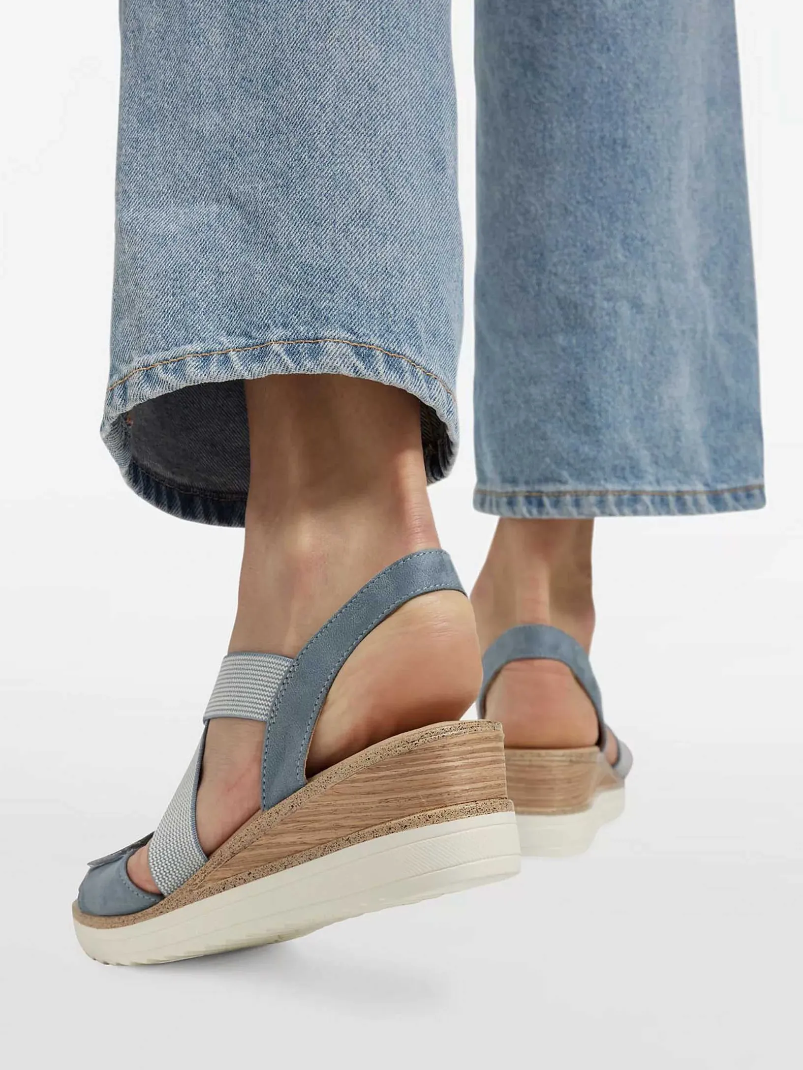 Blauwe Sandalette Sleehak