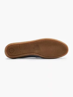 Blauwe Suede Instapper Sierketting