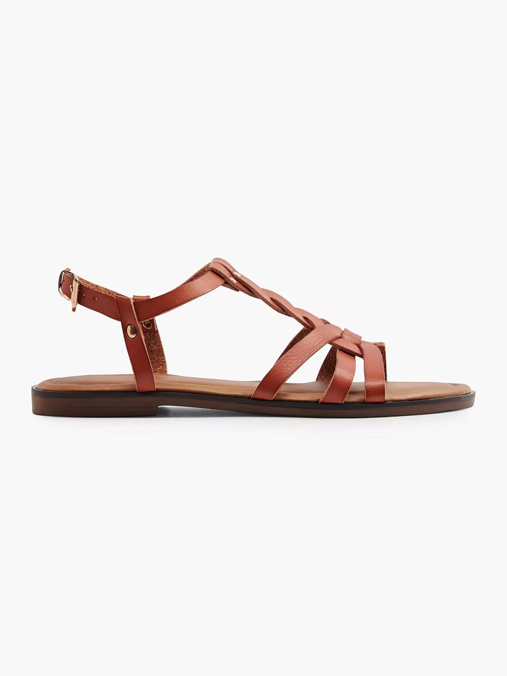 Bruine Sandalen Gevlochten