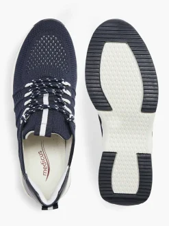 Donkerblauwe Leren Comfort Sneaker