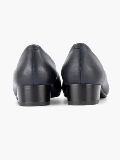 Donkerblauwe Leren Comfort Pump