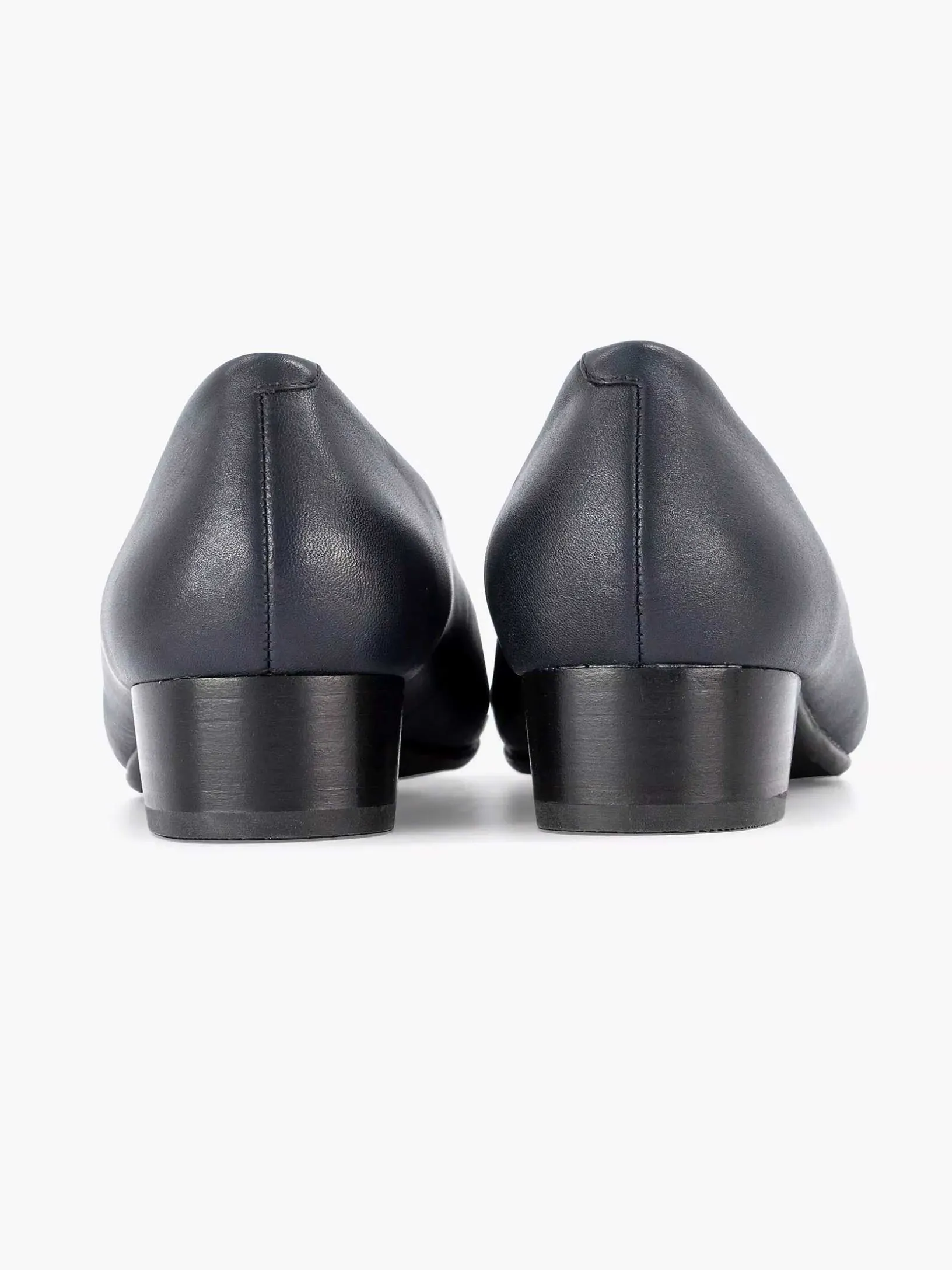 Donkerblauwe Leren Comfort Pump