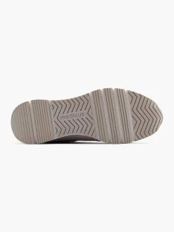 Grijze Leren Comfort Sneaker