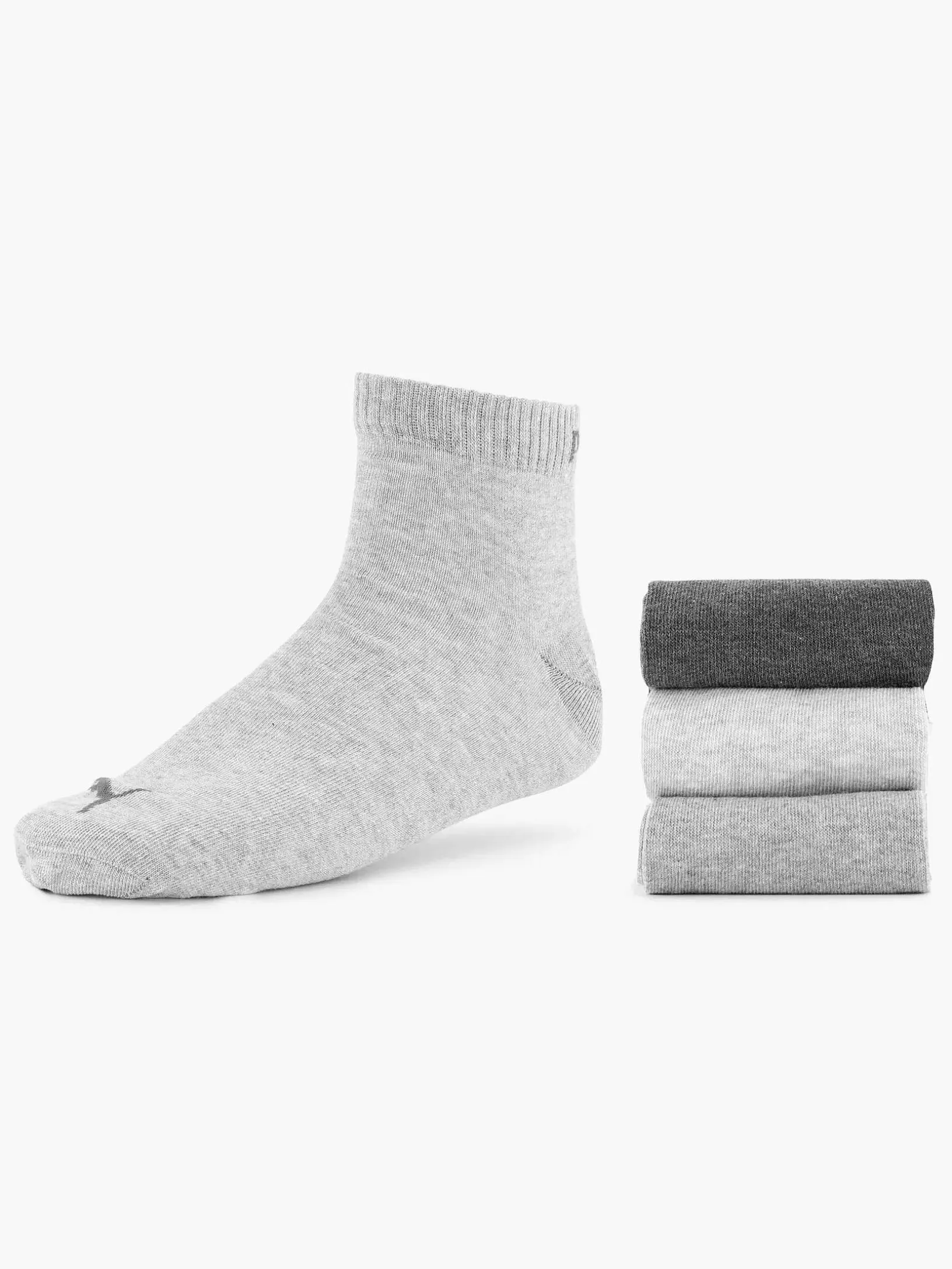 Grijze Quarter Plain 3 Pak 39-42