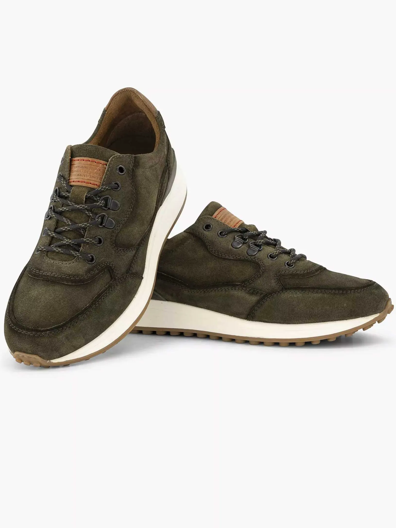 Groene Leren Chunky Sneaker
