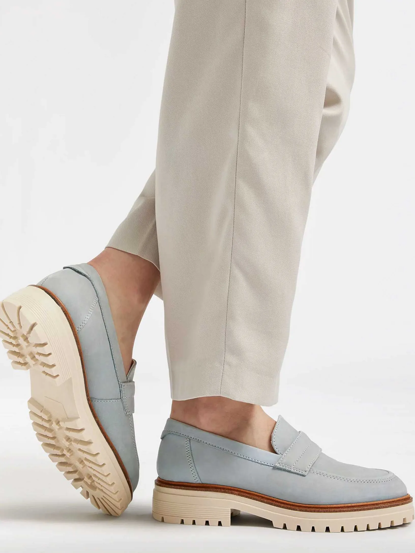 Lichtblauwe Chunky Nubuck Loafer