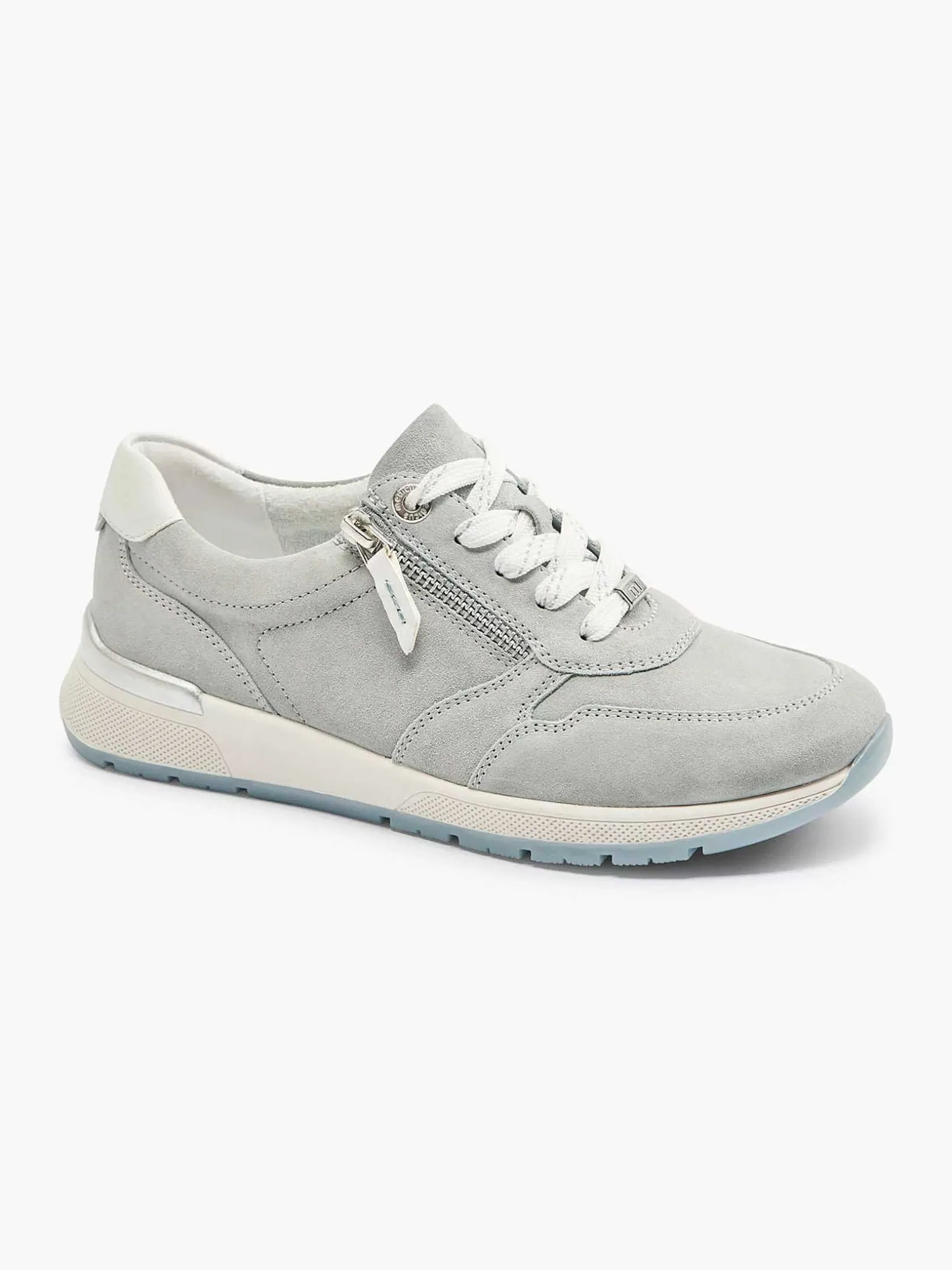 Lichtblauwe Leren Sneaker