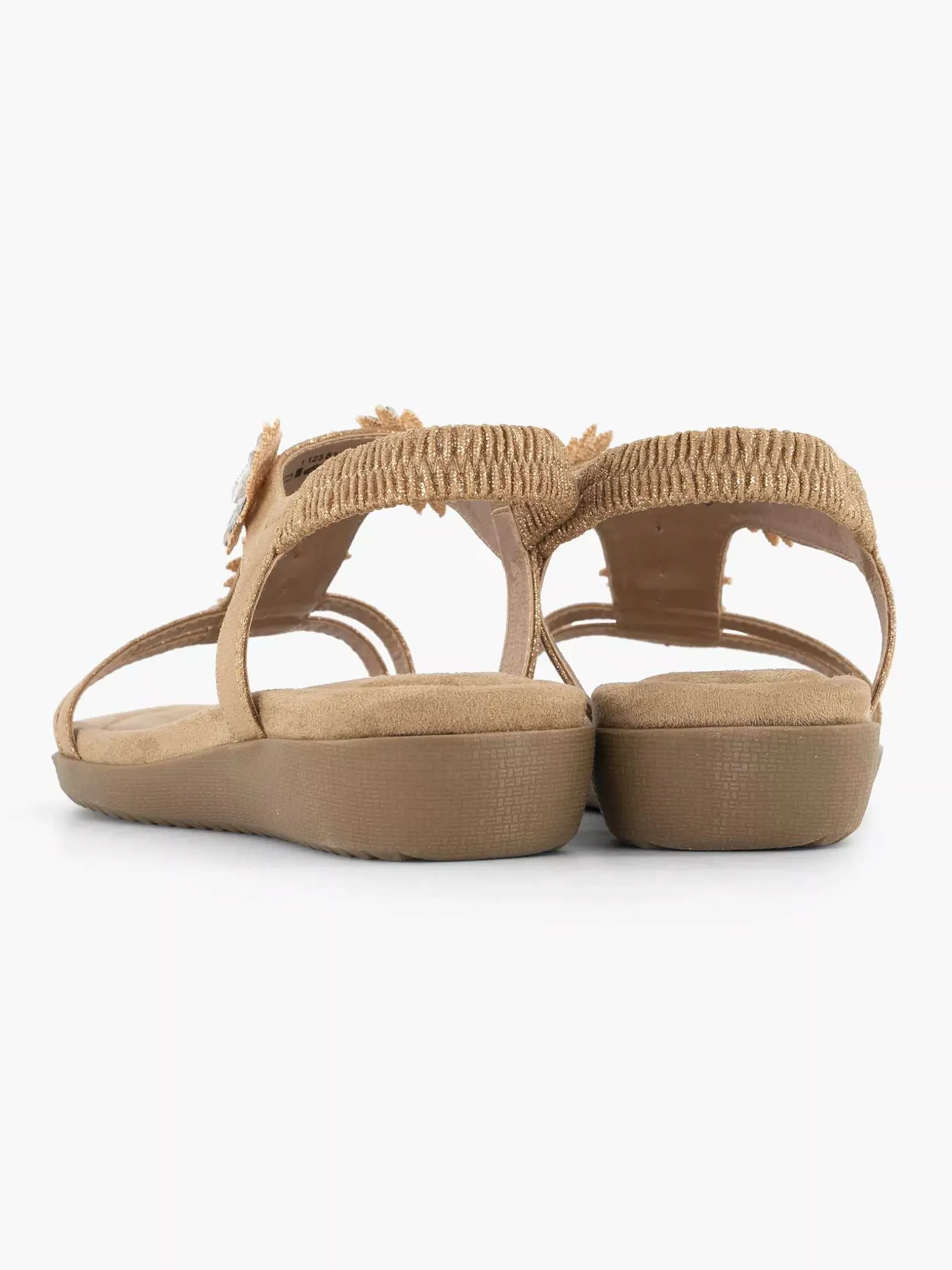 Rosegouden Comfort Sandaal Steentjes