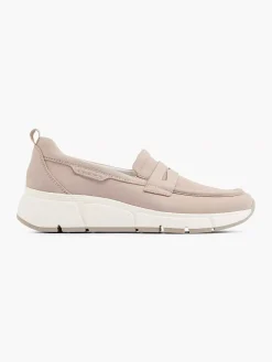 Taupe Leren Comfort Instapper