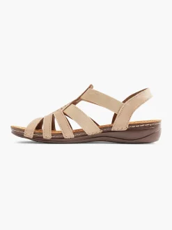 Taupe Leren Sandaal