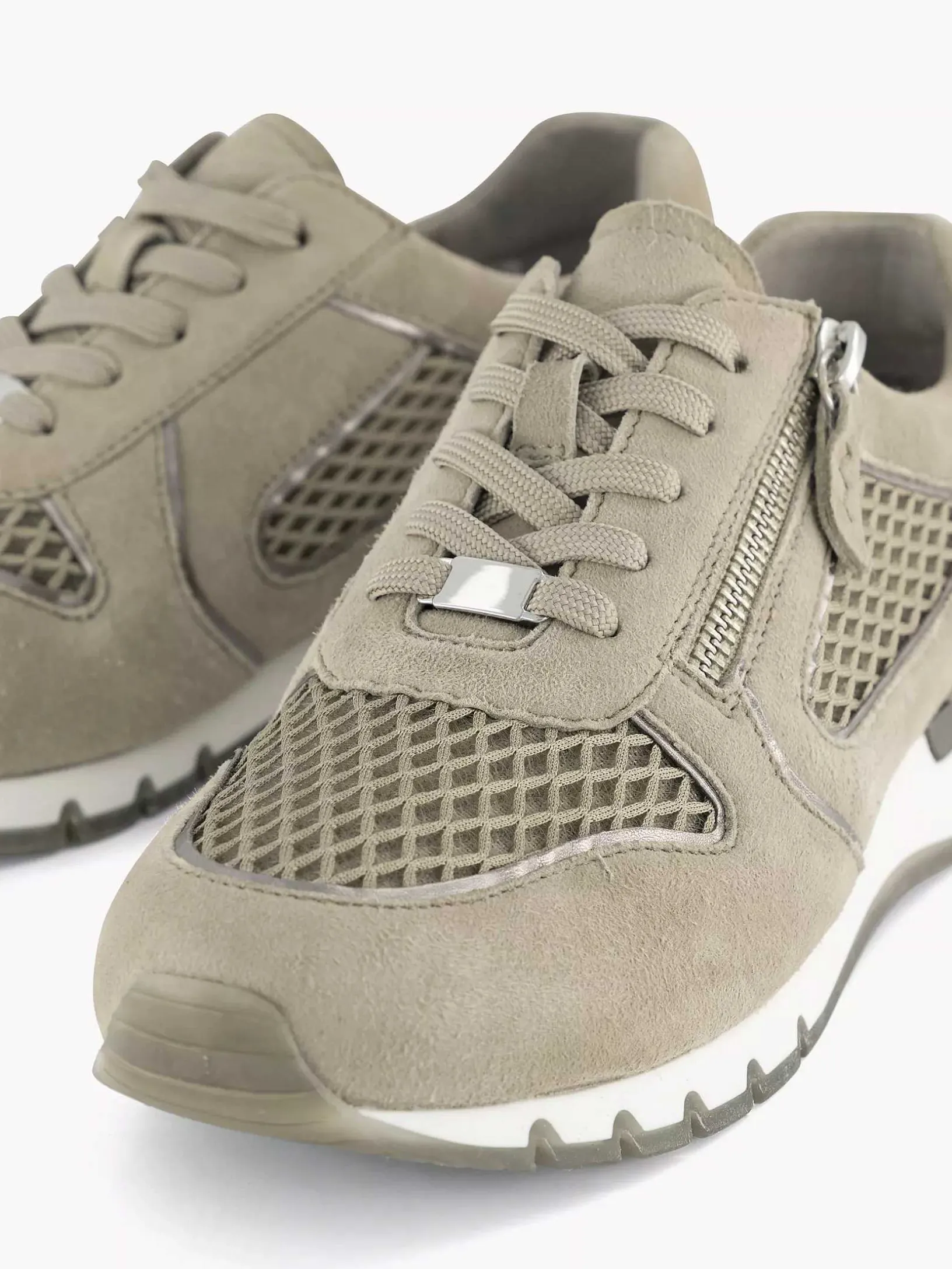 Zandkleurige Leren Comfort Sneaker