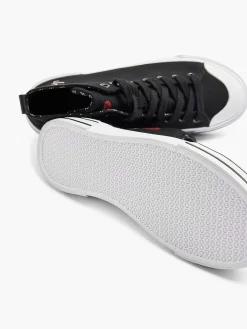 Zwarte Hoge Canvas Sneaker Hartje