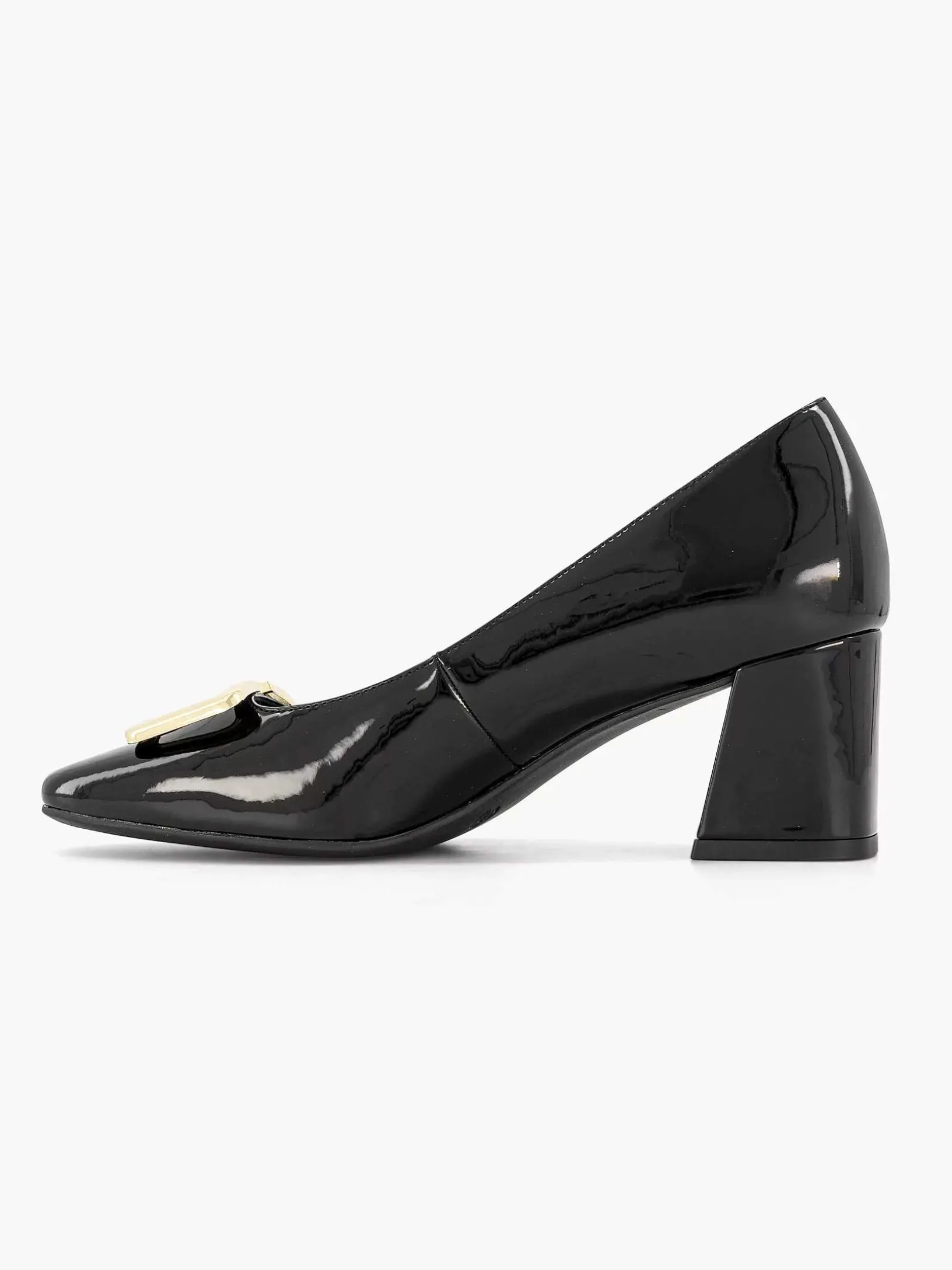 Zwarte Lak Pump Siergesp