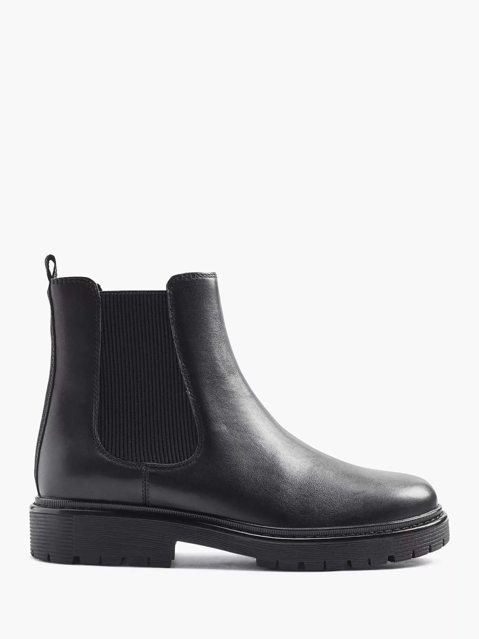 Zwarte Leren Chelsea Boot