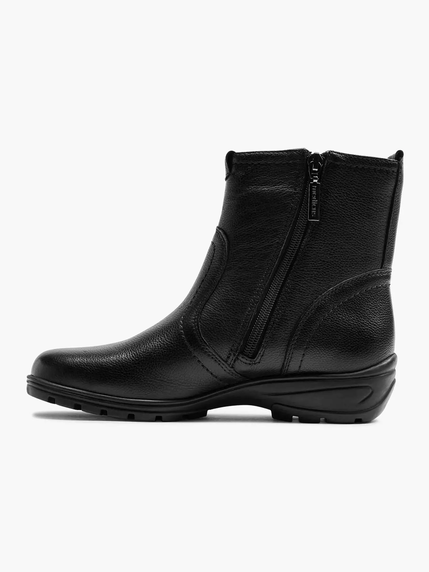 Zwarte Leren Comfort Enkelboot