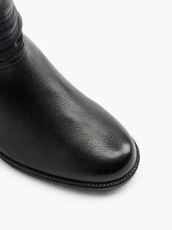 Zwarte Leren Comfort Enkellaars