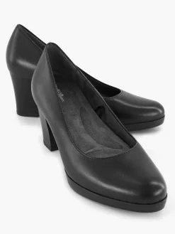 Zwarte Leren Comfort Pump