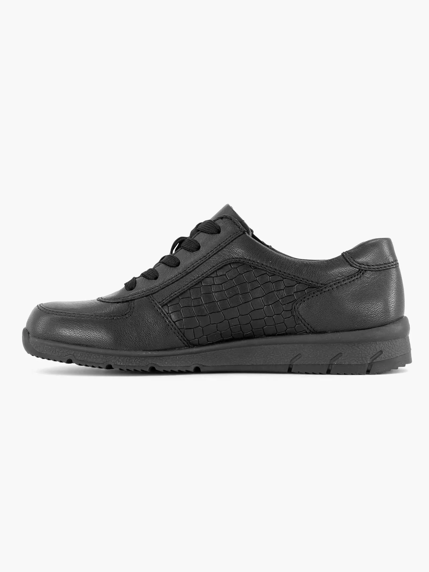 Zwarte Leren Comfort Sneaker