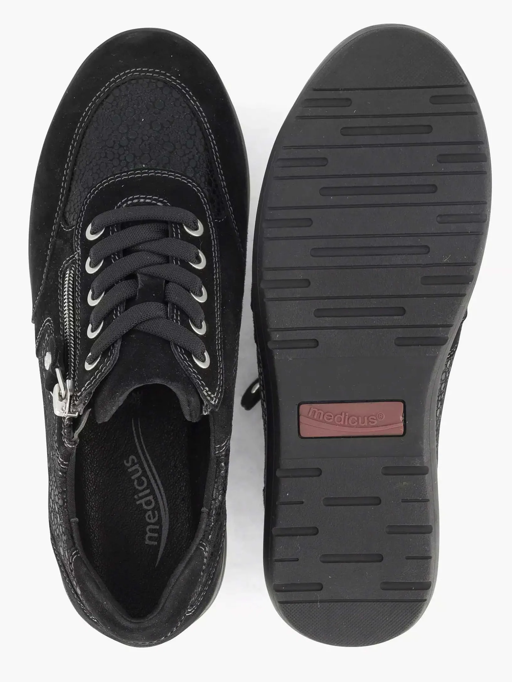 Zwarte Leren Comfort Sneaker