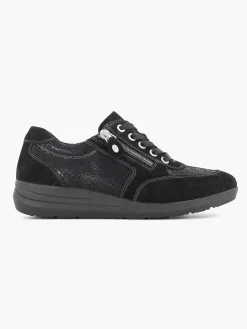 Zwarte Leren Comfort Sneaker
