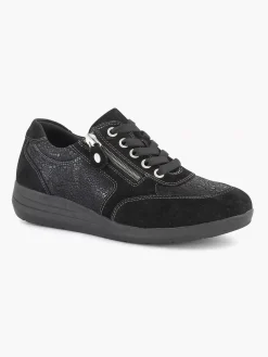 Zwarte Leren Comfort Sneaker