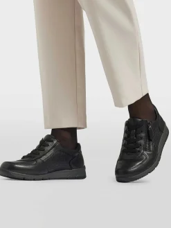 Zwarte Leren Comfort Sneaker