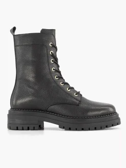Zwarte Leren Veterboot