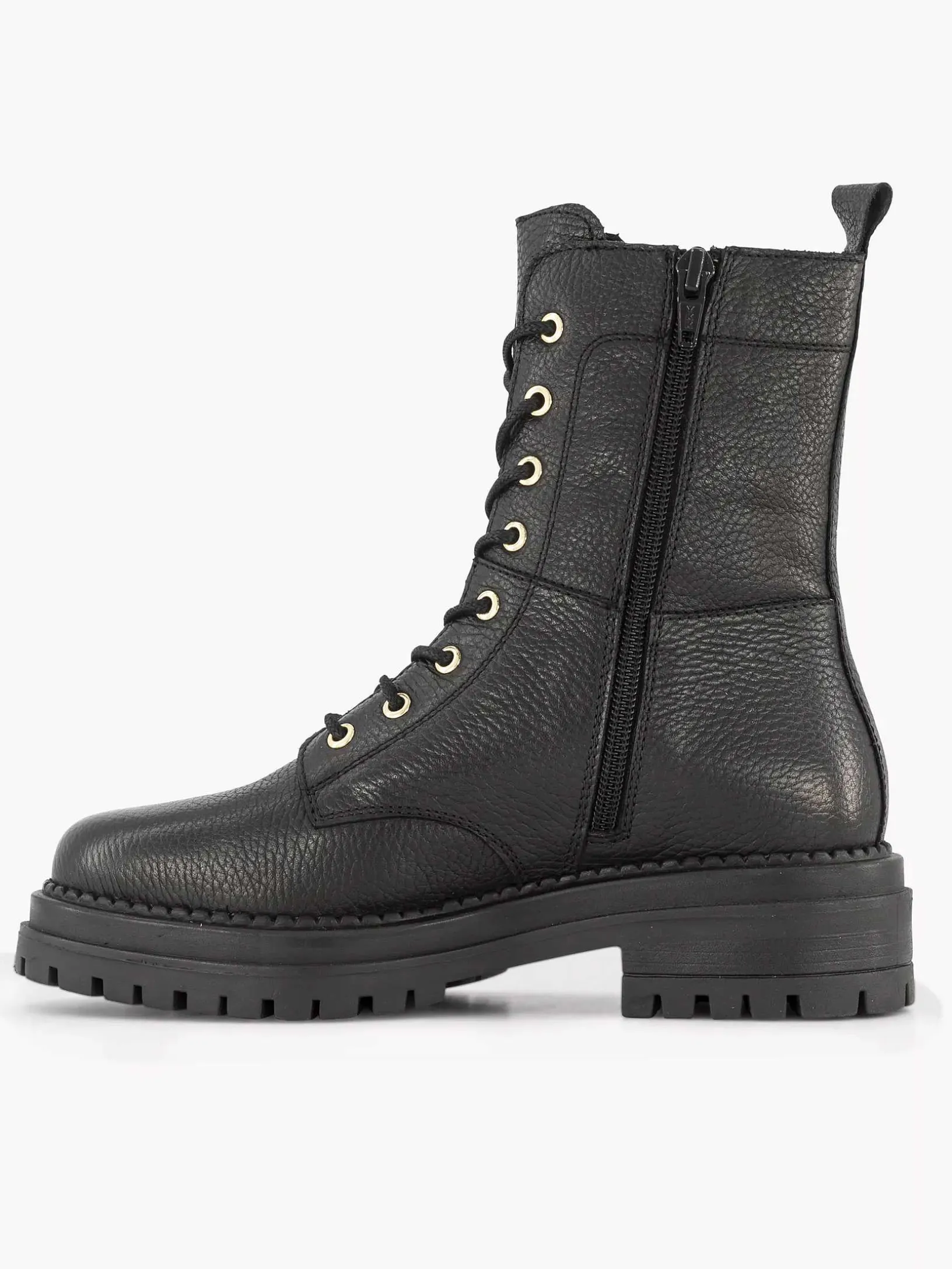 Zwarte Leren Veterboot