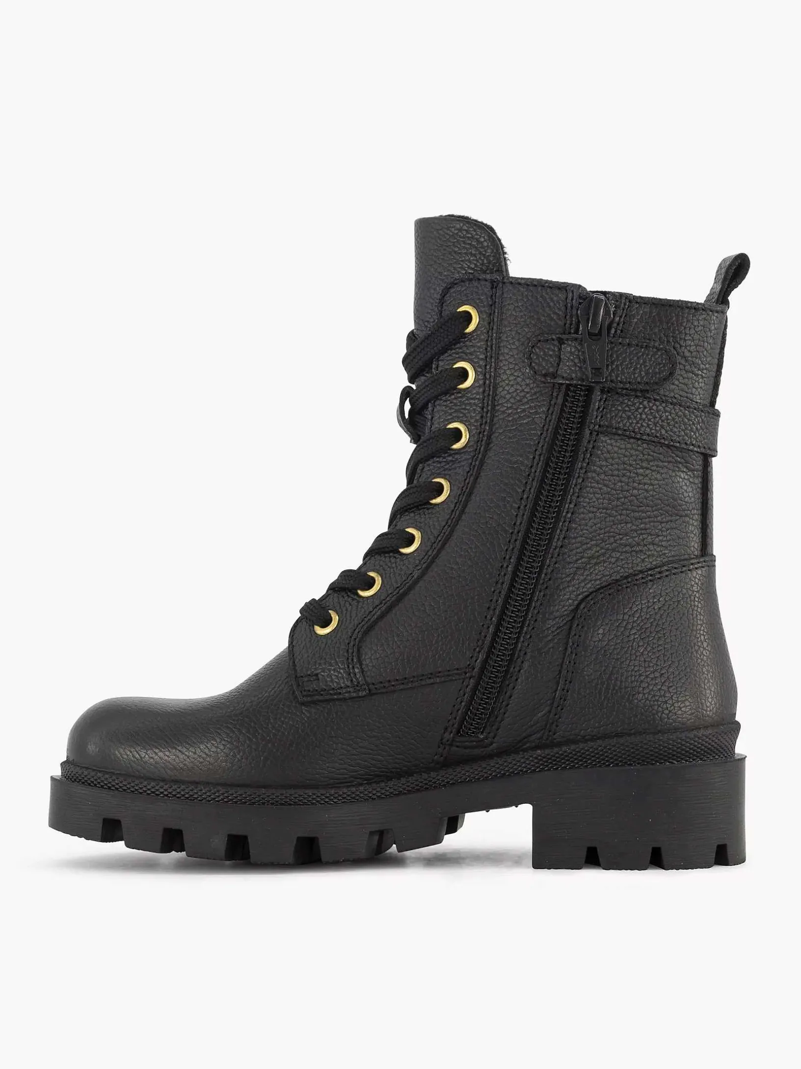 Zwarte Leren Veterboot