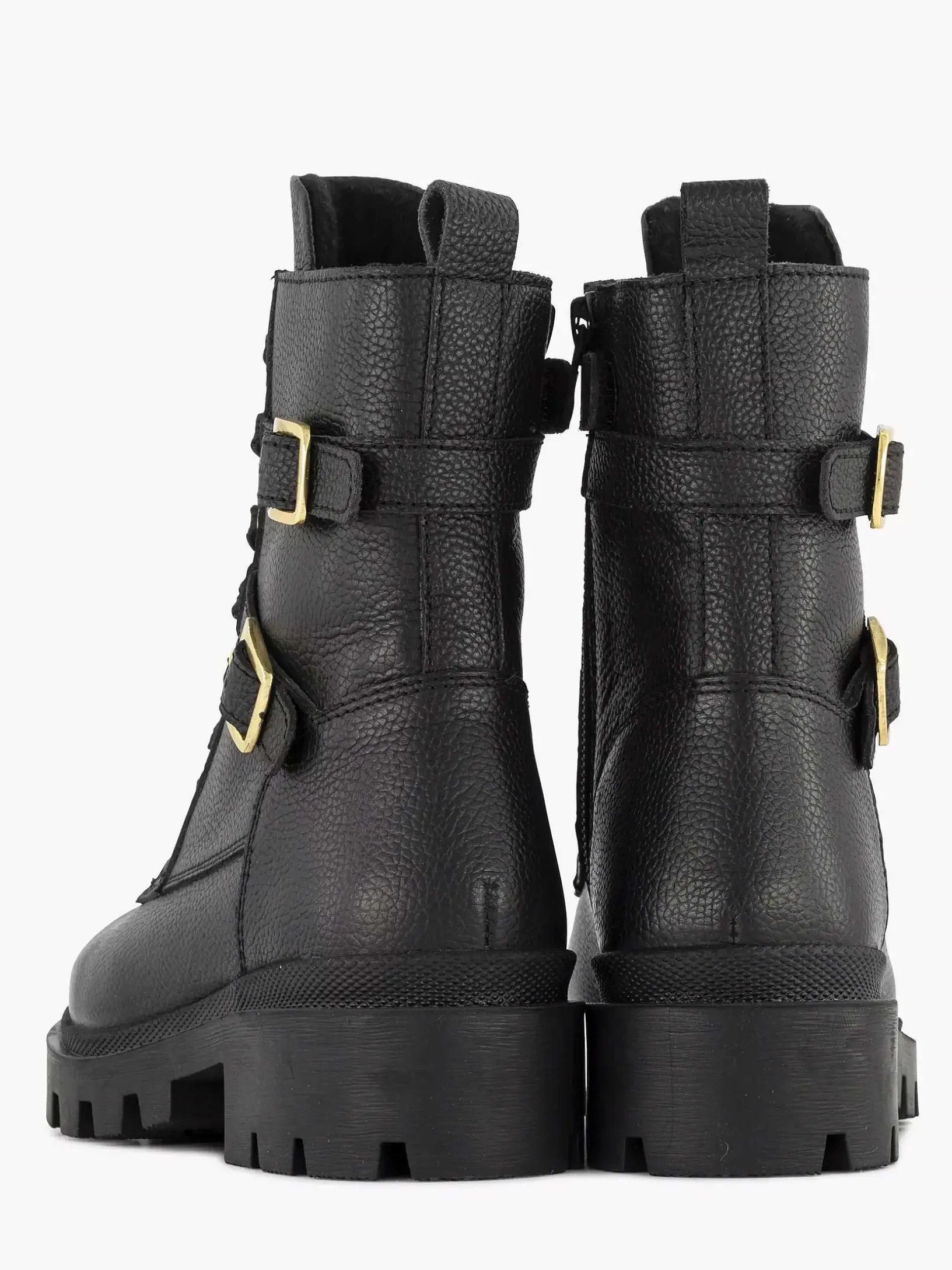 Zwarte Leren Veterboot
