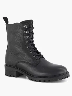 Zwarte Leren Veterboot
