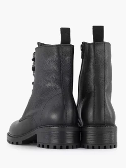 Zwarte Leren Veterboot