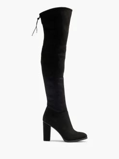 Zwarte Overknee Laars Hak