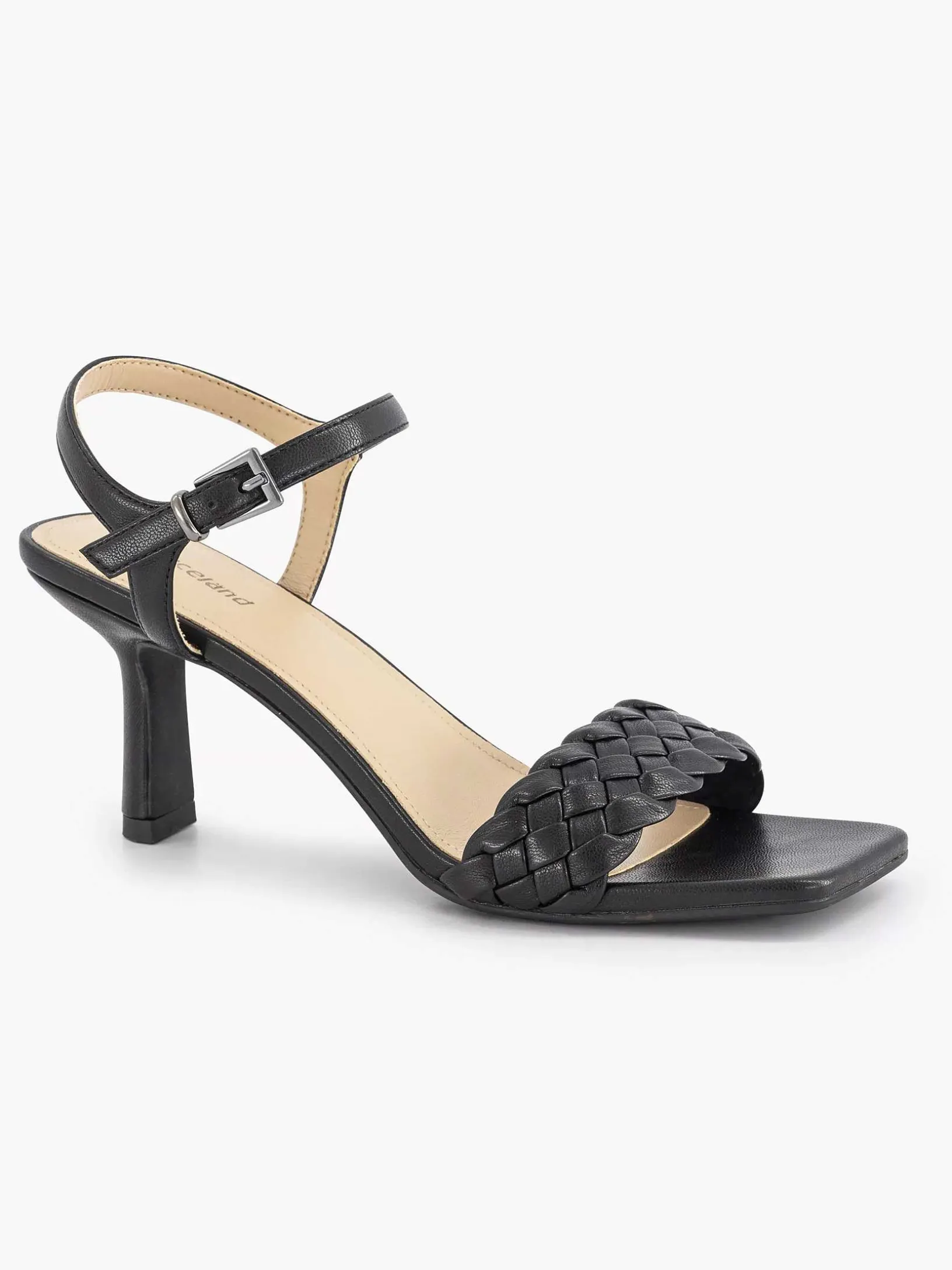 Zwarte Sandalette Gevlochten
