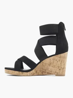 Zwarte Sandalette Sleehak
