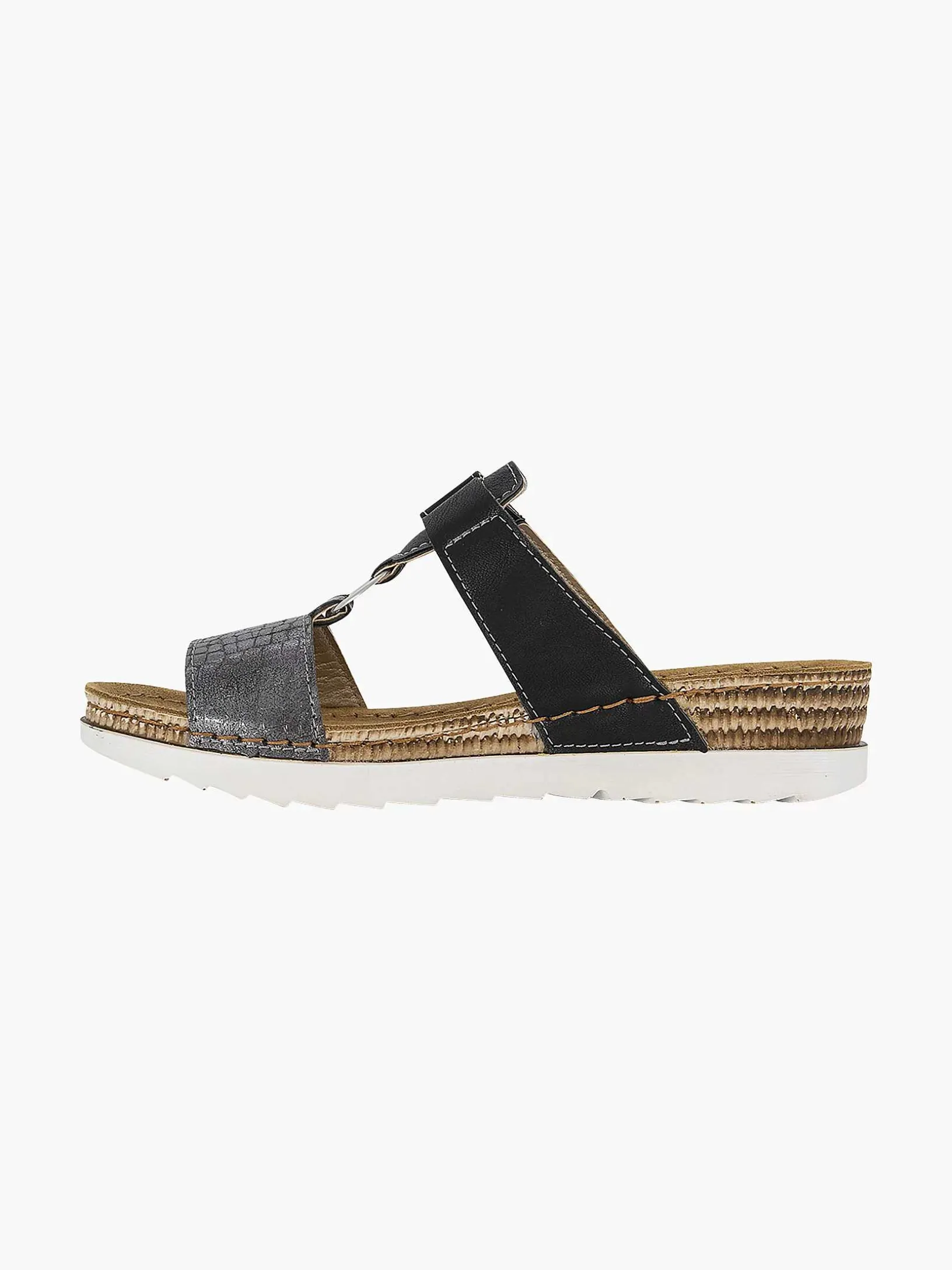 Zwarte Slipper Leren Voetbed