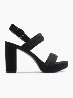 Zwarte Suede Sandalette